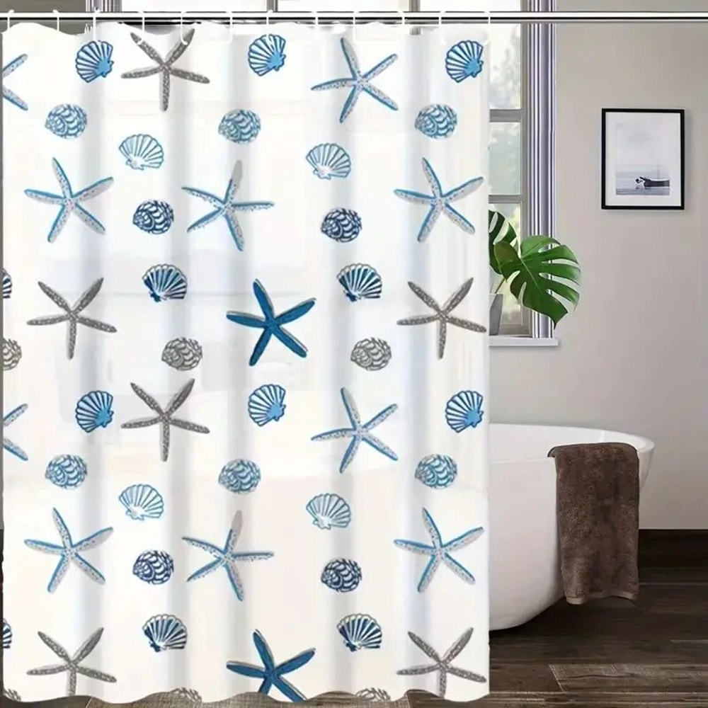 Patterned PEVA Waterproof Shower Curtain Stylish Bathroom Partition Decoration Accessory 3