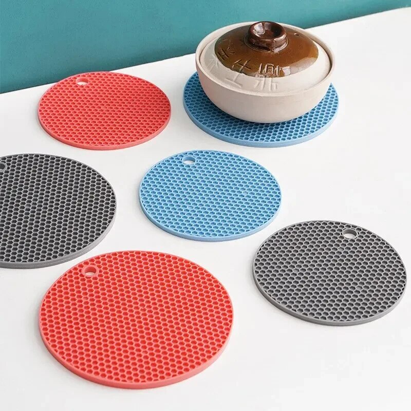 Round Resistant Rubber Mat Drink Cup Coasters Insulation Non Slip Pot Holder Thicken Table Placemat 0