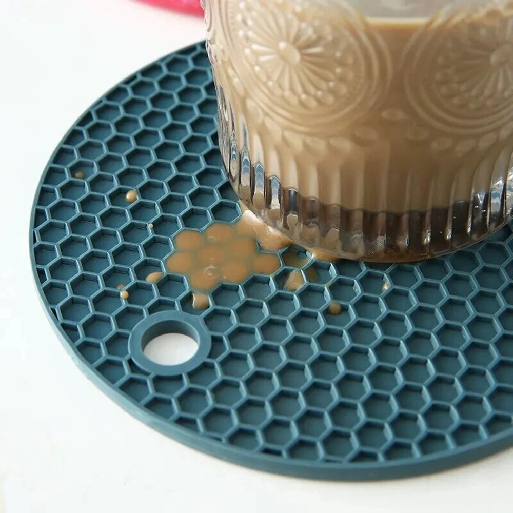 Round Resistant Rubber Mat Drink Cup Coasters Insulation Non Slip Pot Holder Thicken Table Placemat 4