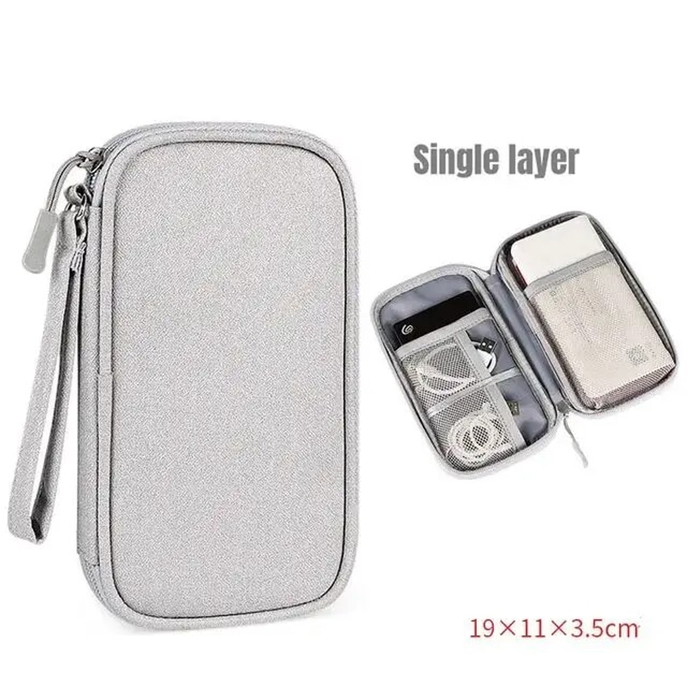 Travel Organizer Bag For Cables Electronics And Accessories Portable Waterproof Double Layers Stor 6