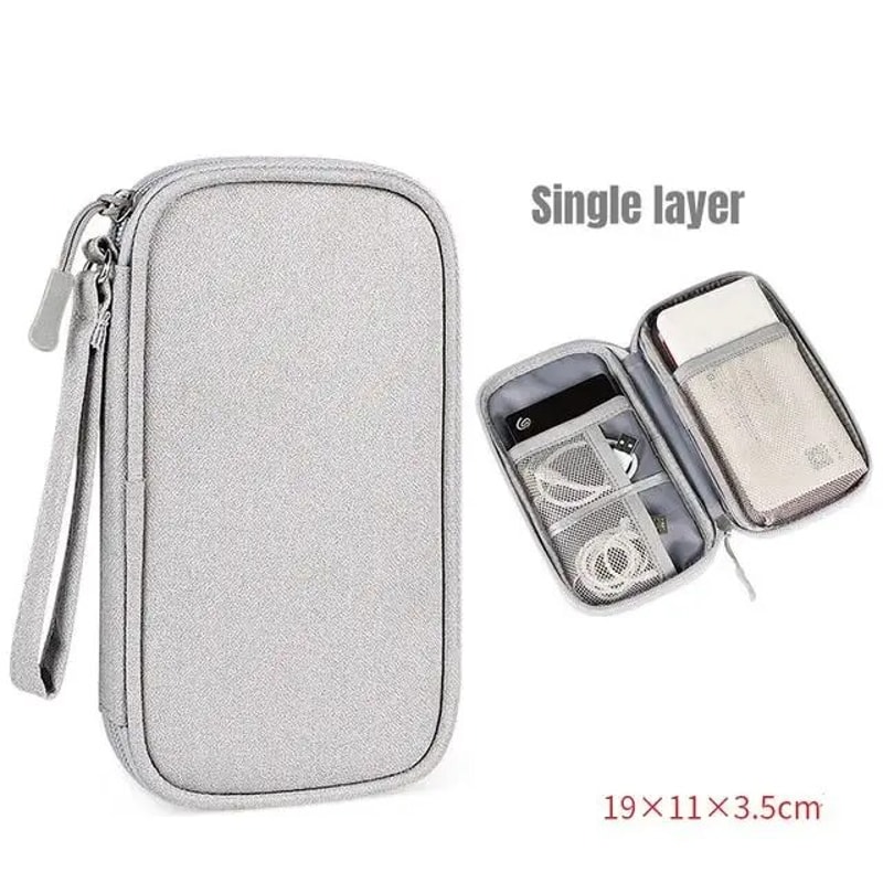 Travel Organizer Bag For Cables Electronics And Accessories Portable Waterproof Double Layers Stor 6