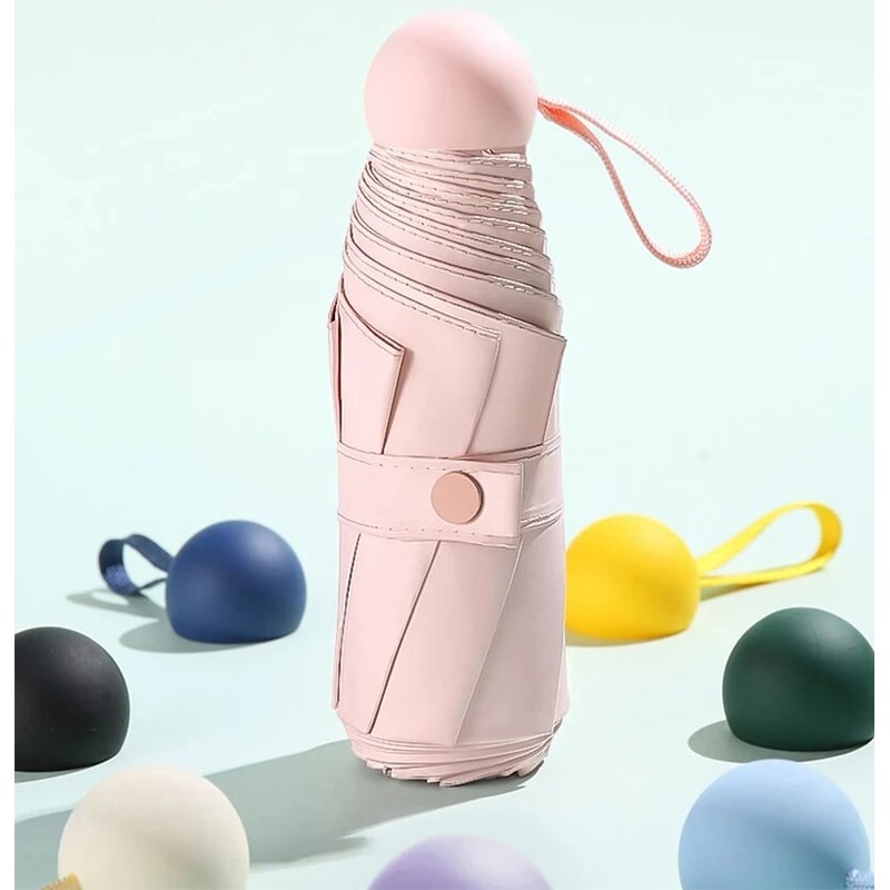 Compact Travel Umbrella With 6Rib Reinforced Design Waterproof Lightweight And Foldable For Easy St 2