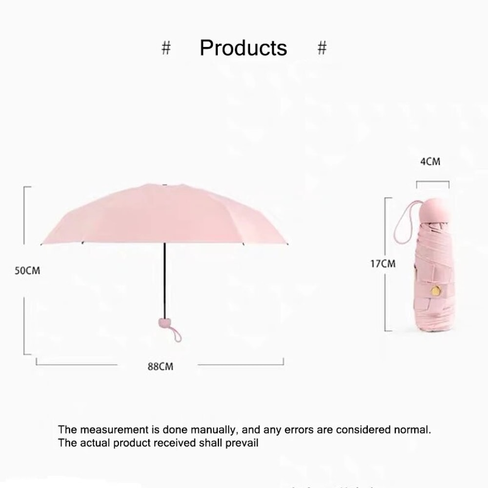 Compact Travel Umbrella With 6Rib Reinforced Design Waterproof Lightweight And Foldable For Easy St 7