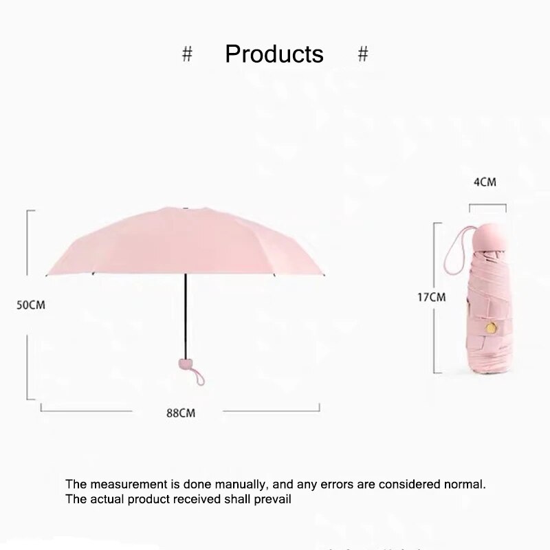Compact Travel Umbrella With 6Rib Reinforced Design Waterproof Lightweight And Foldable For Easy St 7