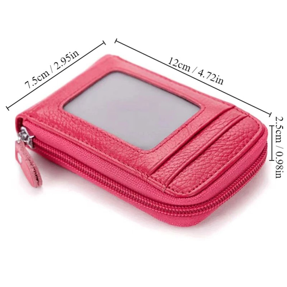 Portable Women Card Holder Bag Compact Zippered Wallet For Bank Business Cards 4