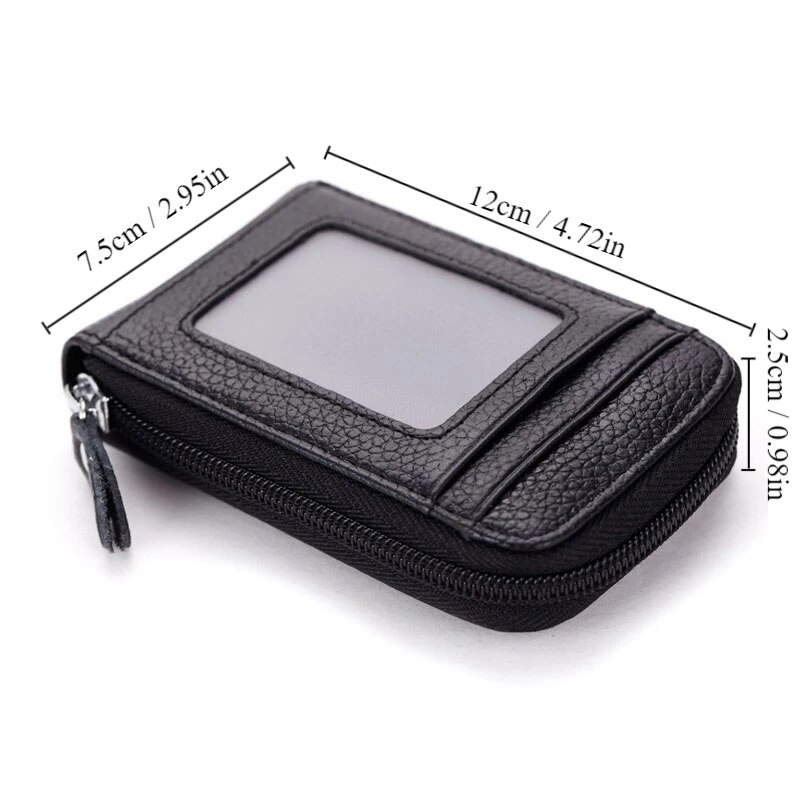 Portable Women Card Holder Bag Compact Zippered Wallet For Bank Business Cards 3