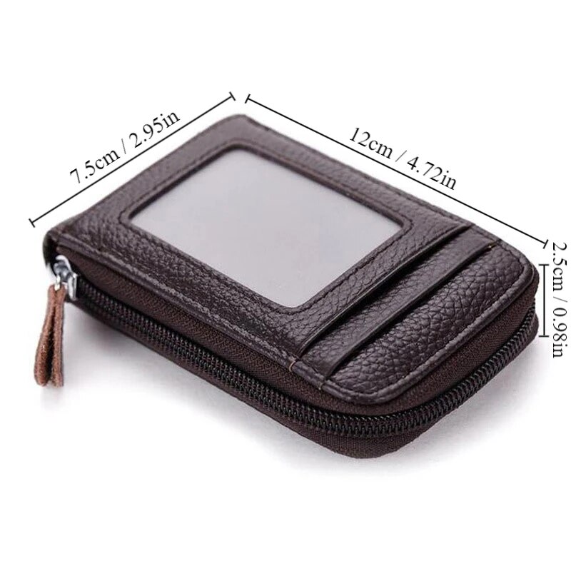 Portable Women Card Holder Bag Compact Zippered Wallet For Bank Business Cards 5
