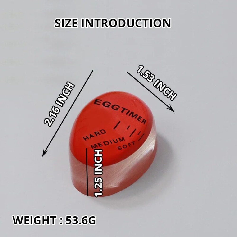 EcoFriendly Resin Egg Timer For Perfect Boiled Eggs ColorChanging Red Timer For Soft Hard Boiled 2
