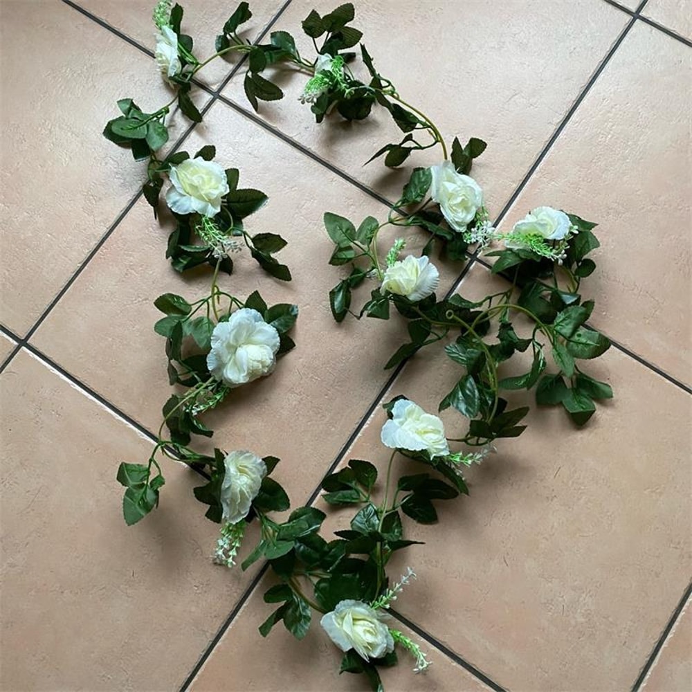 Artificial White Flower Vine Garland Wedding Home Decoration 2