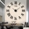 DIY Acrylic Roman Numeral Mirror Wall Clock Large Round Fashionable SelfAdhesive Timepiece For Hom 0