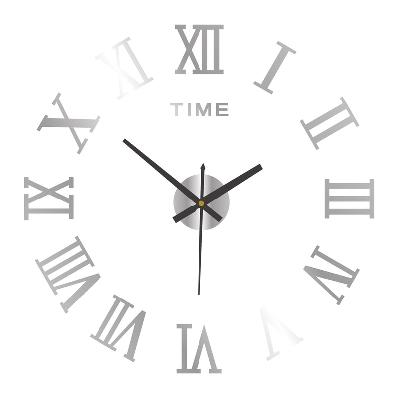 DIY Acrylic Roman Numeral Mirror Wall Clock Large Round Fashionable SelfAdhesive Timepiece For Hom 5