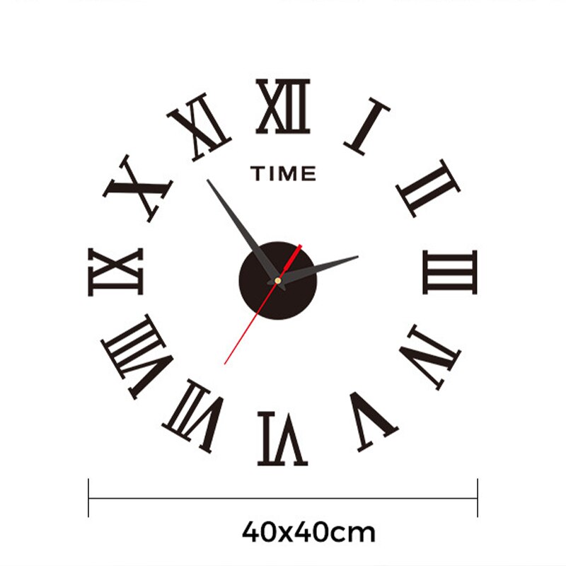DIY Acrylic Roman Numeral Mirror Wall Clock Large Round Fashionable SelfAdhesive Timepiece For Hom 4