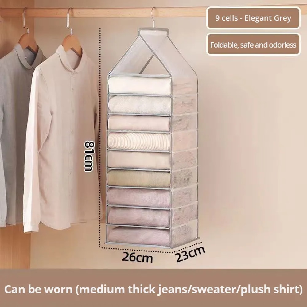 Wardrobe Hanging Storage Bag Versatile Closet Organizer For Pants Socks Tshirts And Underwear 5