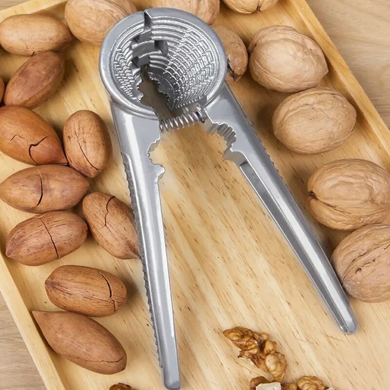 MultiFunctional Nut Cracker Tool For Walnuts Chestnuts Hazelnuts Ergonomic Design Silvery Metal C 2