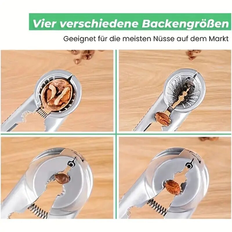 MultiFunctional Nut Cracker Tool For Walnuts Chestnuts Hazelnuts Ergonomic Design Silvery Metal C 3
