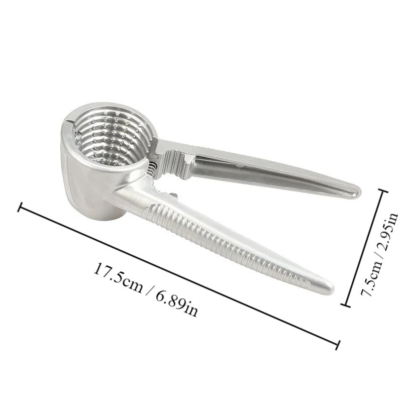 MultiFunctional Nut Cracker Tool For Walnuts Chestnuts Hazelnuts Ergonomic Design Silvery Metal C 4