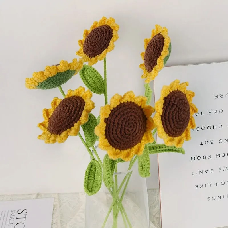 Creative HandWoven Sunflower Bouquet Perfect Gift For Teacher Day Mother Day Birthdays 0