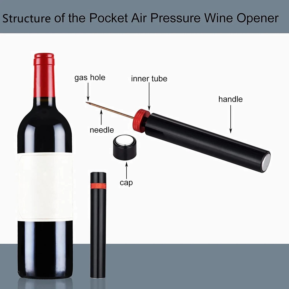Portable Wine Opener With Air Pressure Pump Easy Wine Cork Removal Tool For Home Restaurant Parti 4