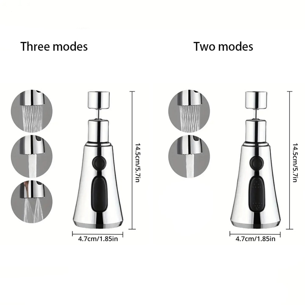 Faucet Extender Metal Alloy With Three Modes Home Water Saver For Shower And Sink 4