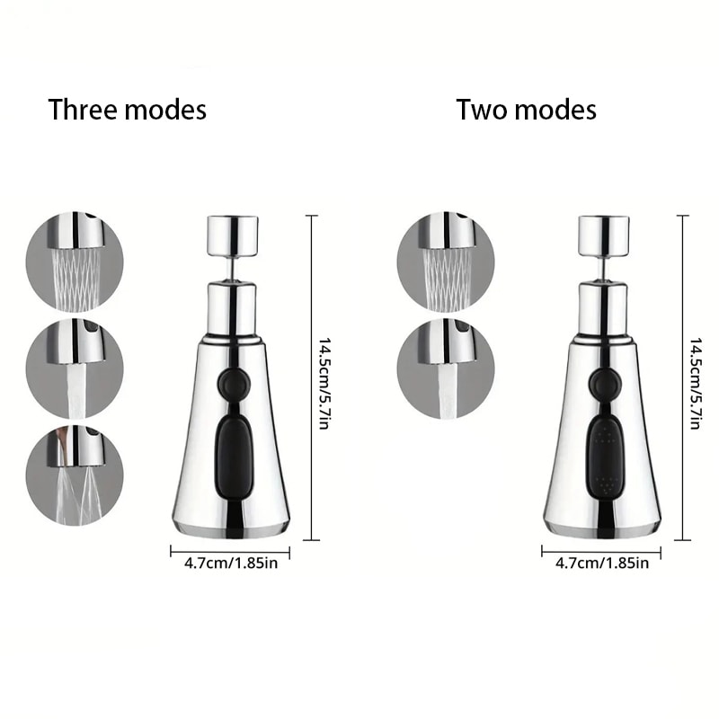 Faucet Extender Metal Alloy With Three Modes Home Water Saver For Shower And Sink 4