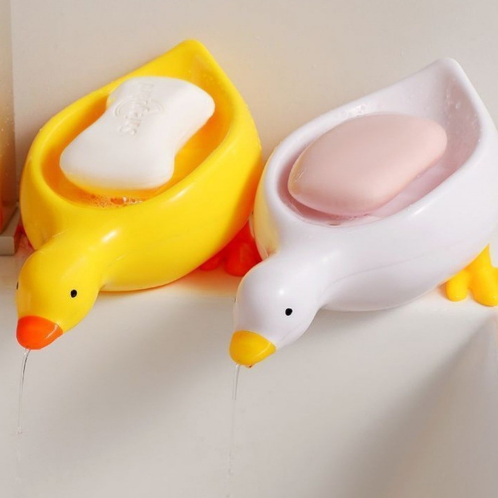 Cute Duck Shaped SelfDraining Soap Dish Ideal For Bathrooms Kitchens 0