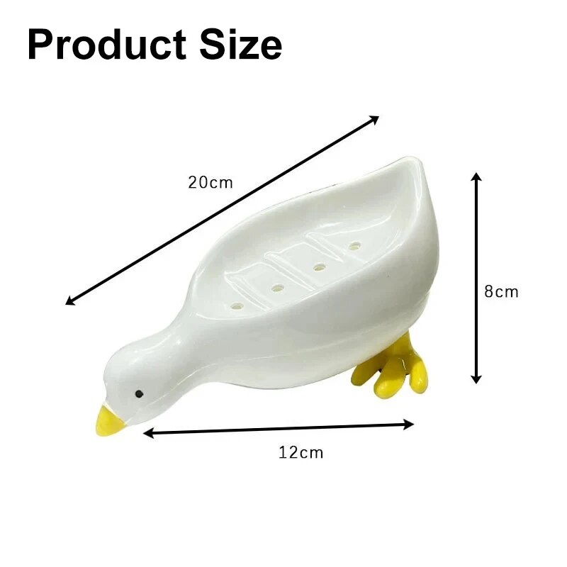 Cute Duck Shaped SelfDraining Soap Dish Ideal For Bathrooms Kitchens 3