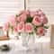 Rose Pink Silk Peony Bouquet Artificial Flower For Wedding Home Decor 0