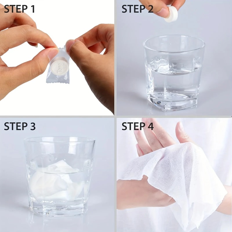 Portable Compressed Towels For Face Cleaning Makeup Removal Soft NonWoven Wipes 4