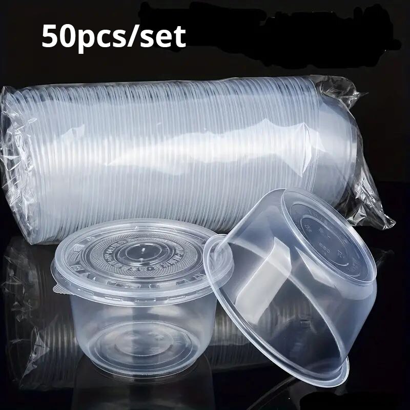 Disposable Plastic Cups With Lids Pack Perfect For Ice Cream Drinks Soups And More 5