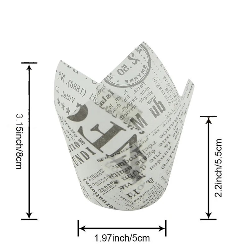 Tulip Baking Paper Cups OilProof HighTemp Resistant Disposable Cup For Muffins Cupcakes 4