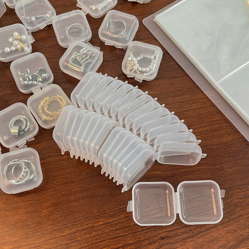 Mini Clear Plastic Storage Box Jewelry Storage Case Transparent Storage Organizer Portable Multif 0