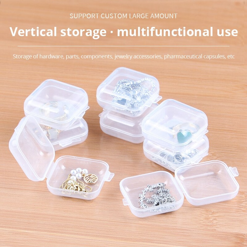 Mini Clear Plastic Storage Box Jewelry Storage Case Transparent Storage Organizer Portable Multif 1