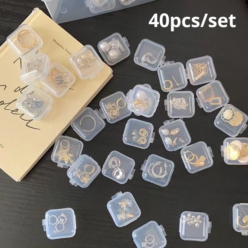 Mini Clear Plastic Storage Box Jewelry Storage Case Transparent Storage Organizer Portable Multif 4