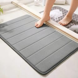 bathroom anti-skid memory cotton mat – quick water absorption & soft toilet mat for comfort