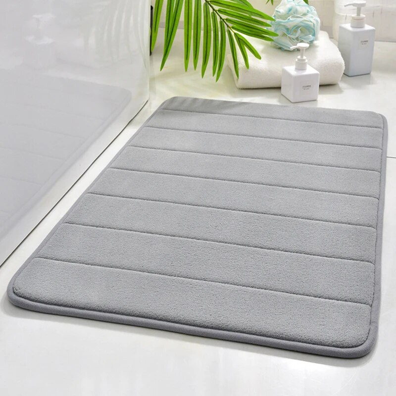 Bathroom AntiSkid Memory Cotton Mat Quick Water Absorption Soft Toilet Mat For Comfort 3