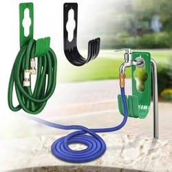 telescopic hose hook for garden tap & car washing - adjustable storage rack for expanding hoses
