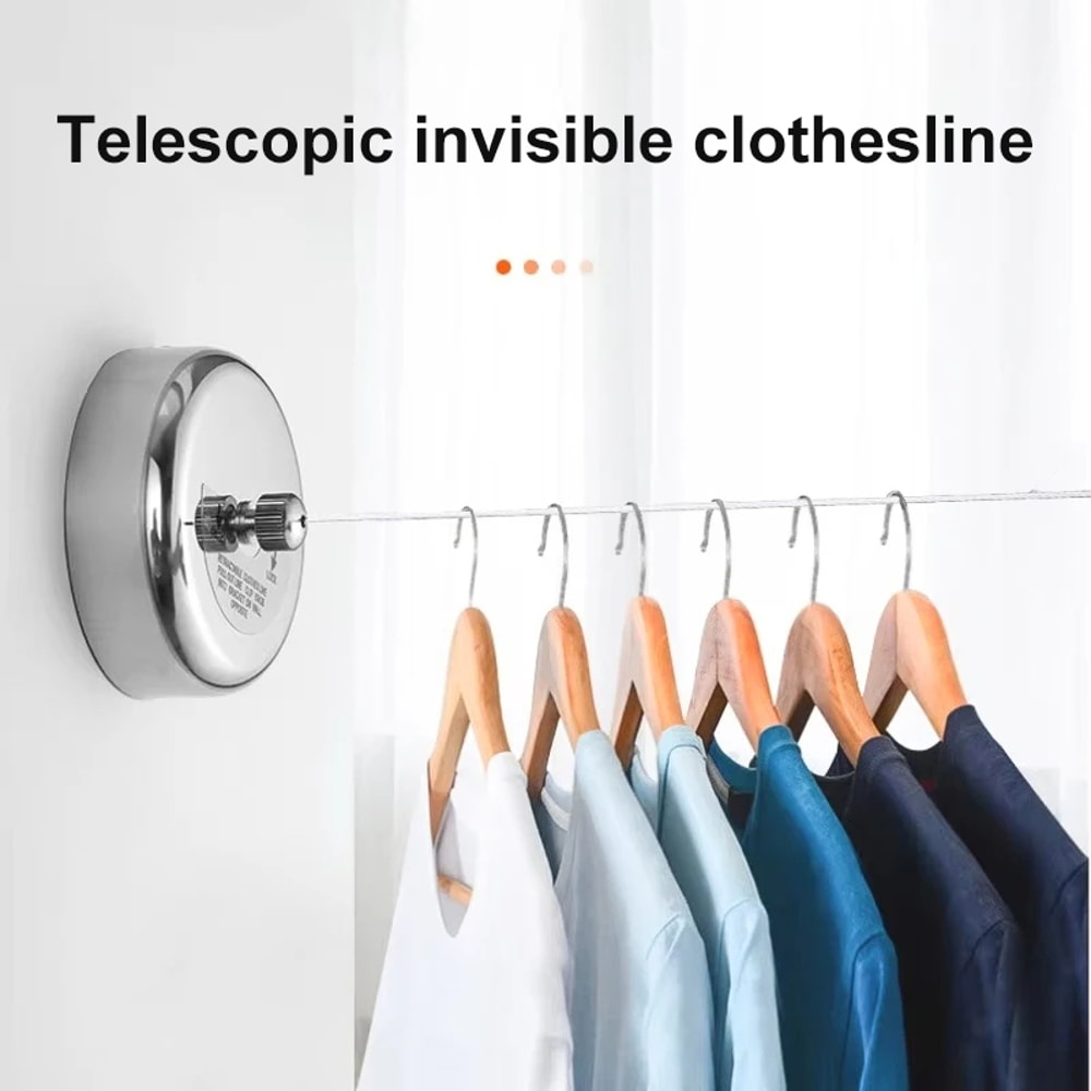 Wallmounted Clothes Line Adjustable Windproof Nylon Drying Rack For Laundry Nonslip Durable 1