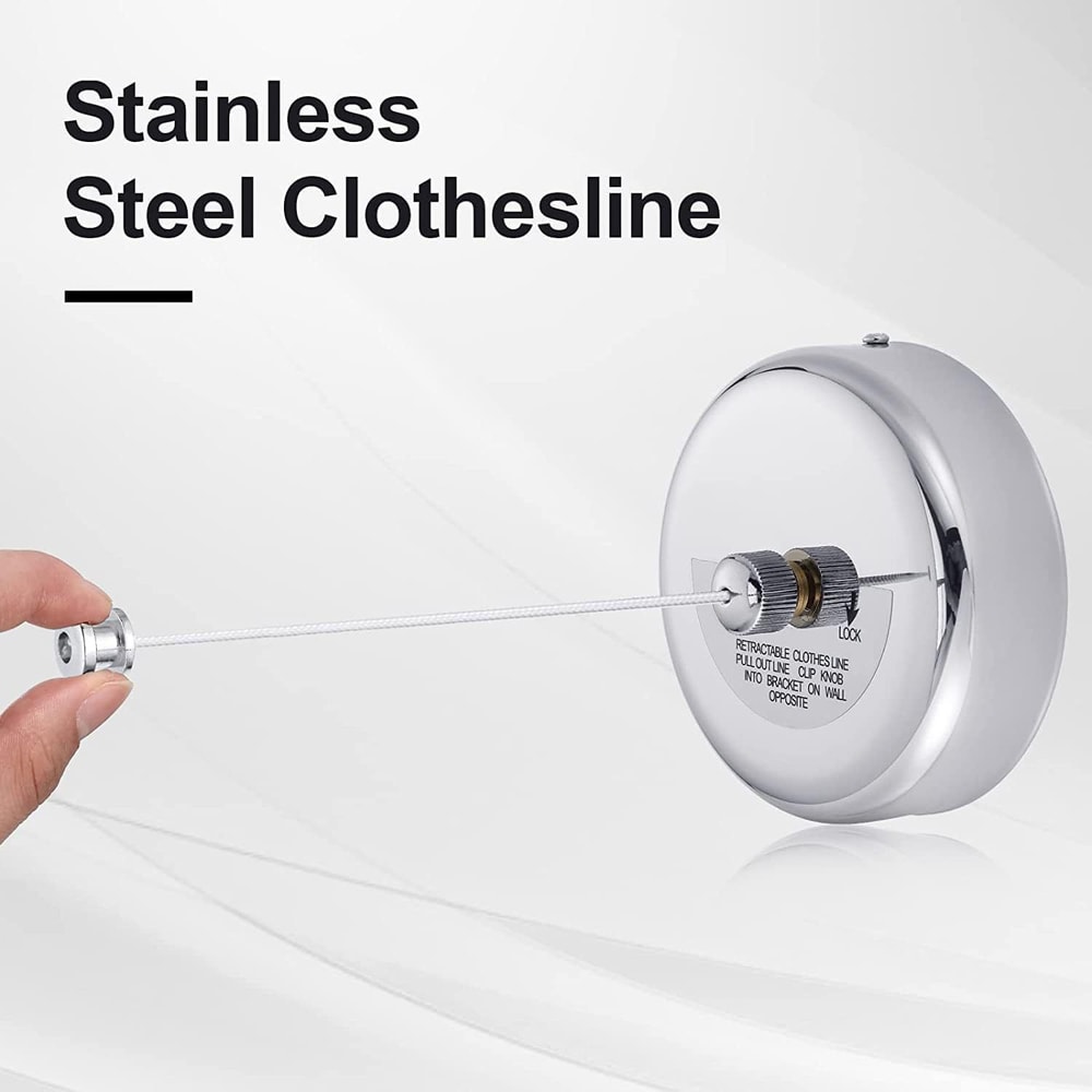 Wallmounted Clothes Line Adjustable Windproof Nylon Drying Rack For Laundry Nonslip Durable 2