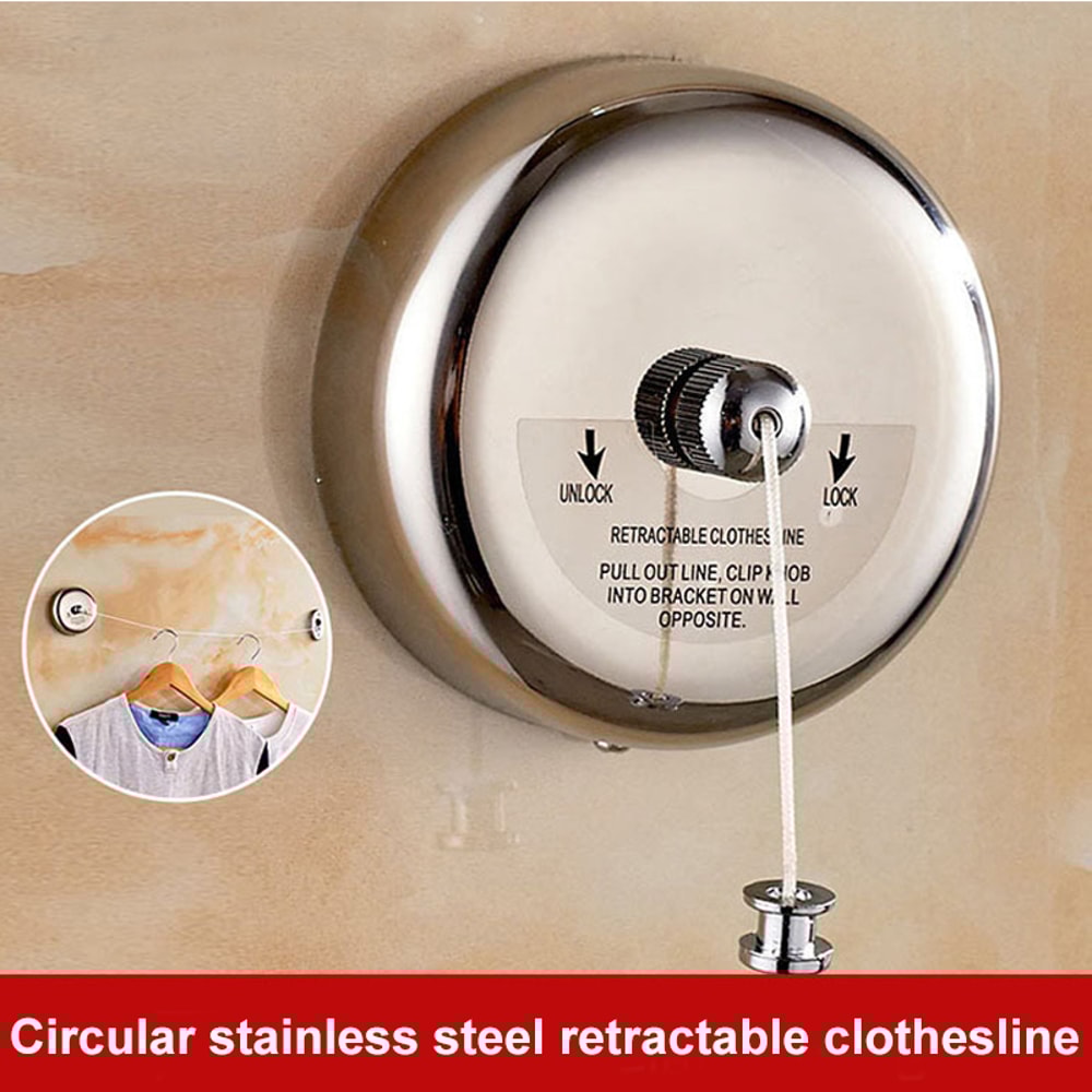 Wallmounted Clothes Line Adjustable Windproof Nylon Drying Rack For Laundry Nonslip Durable 3