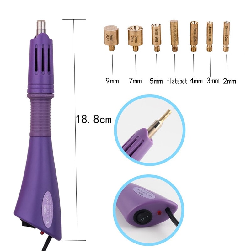Purple Hotfix Rhinestone Applicator Fast Heating Ironon Wand With Precision Tips 3