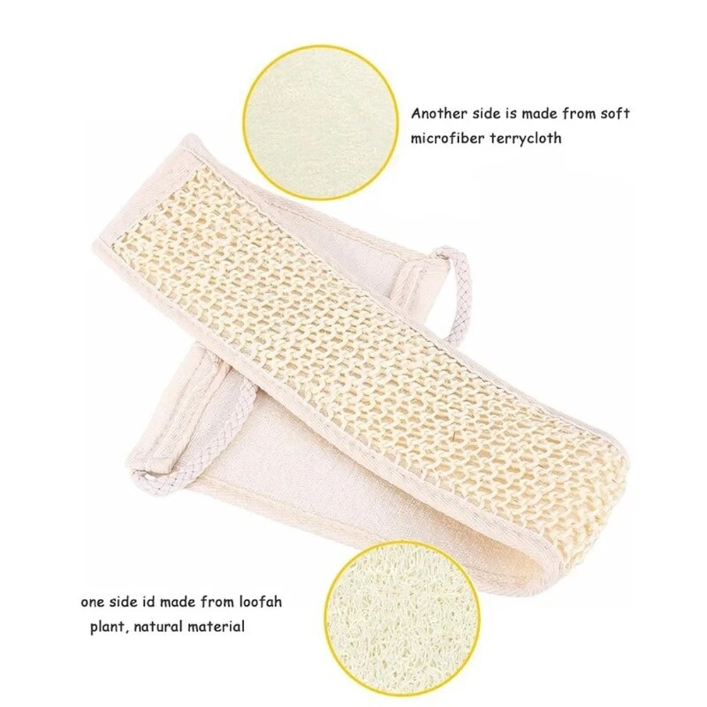 Natural Soft Exfoliating Loofah Body Scrubber Unisex Bath Shower Massage Back Strap For Skin Heal 2