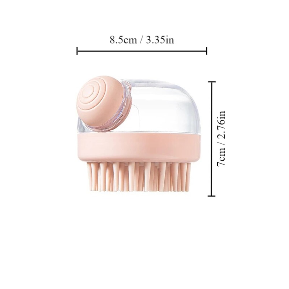 Pet Bath Brush With Shampoo Dispenser Soft Silicone Grooming Brush For Gentle Massages And Fur Cle 4