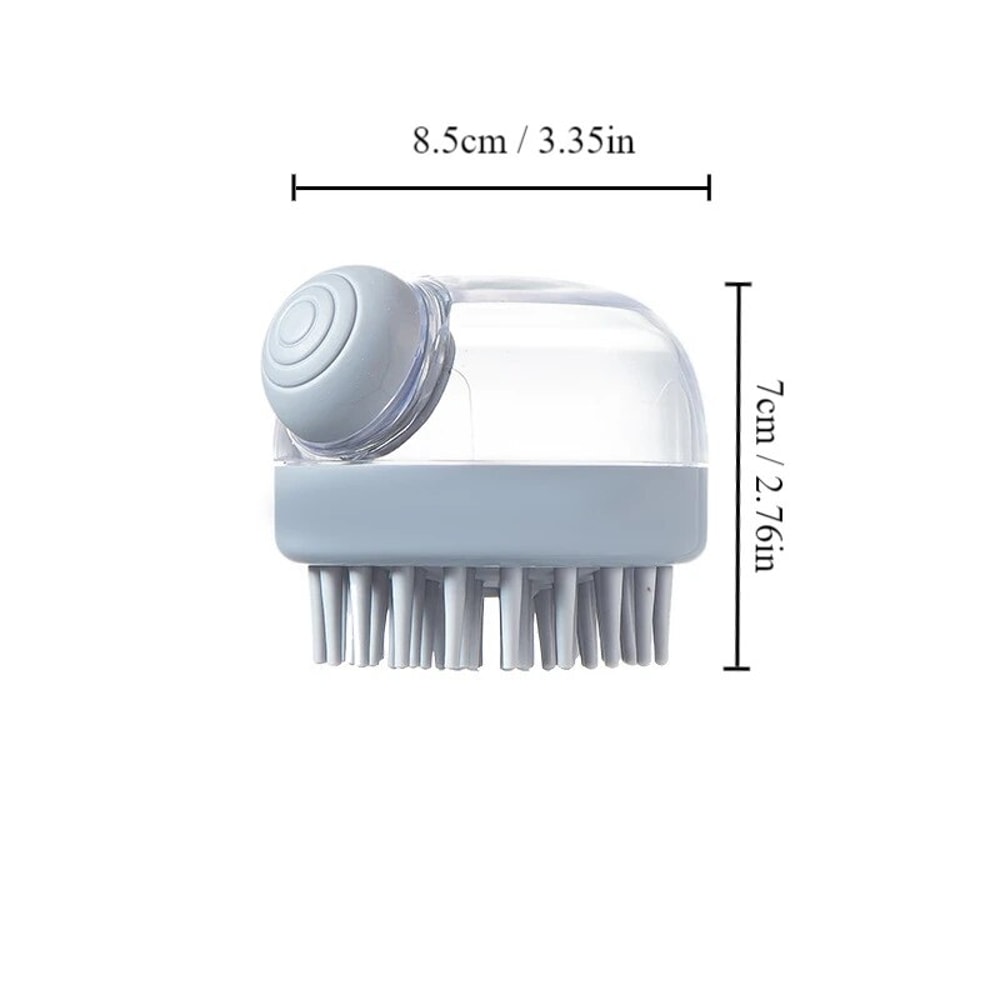 Pet Bath Brush With Shampoo Dispenser Soft Silicone Grooming Brush For Gentle Massages And Fur Cle 5