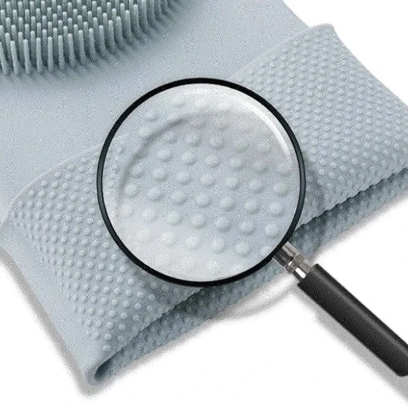 Magic Silicone Dishwashing Gloves FoodGrade Rubber Scrubber For Kitchen Cleaning NonToxic Heat Re 4