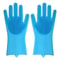 Magic Silicone Dishwashing Gloves FoodGrade Rubber Scrubber For Kitchen Cleaning NonToxic Heat Re 5
