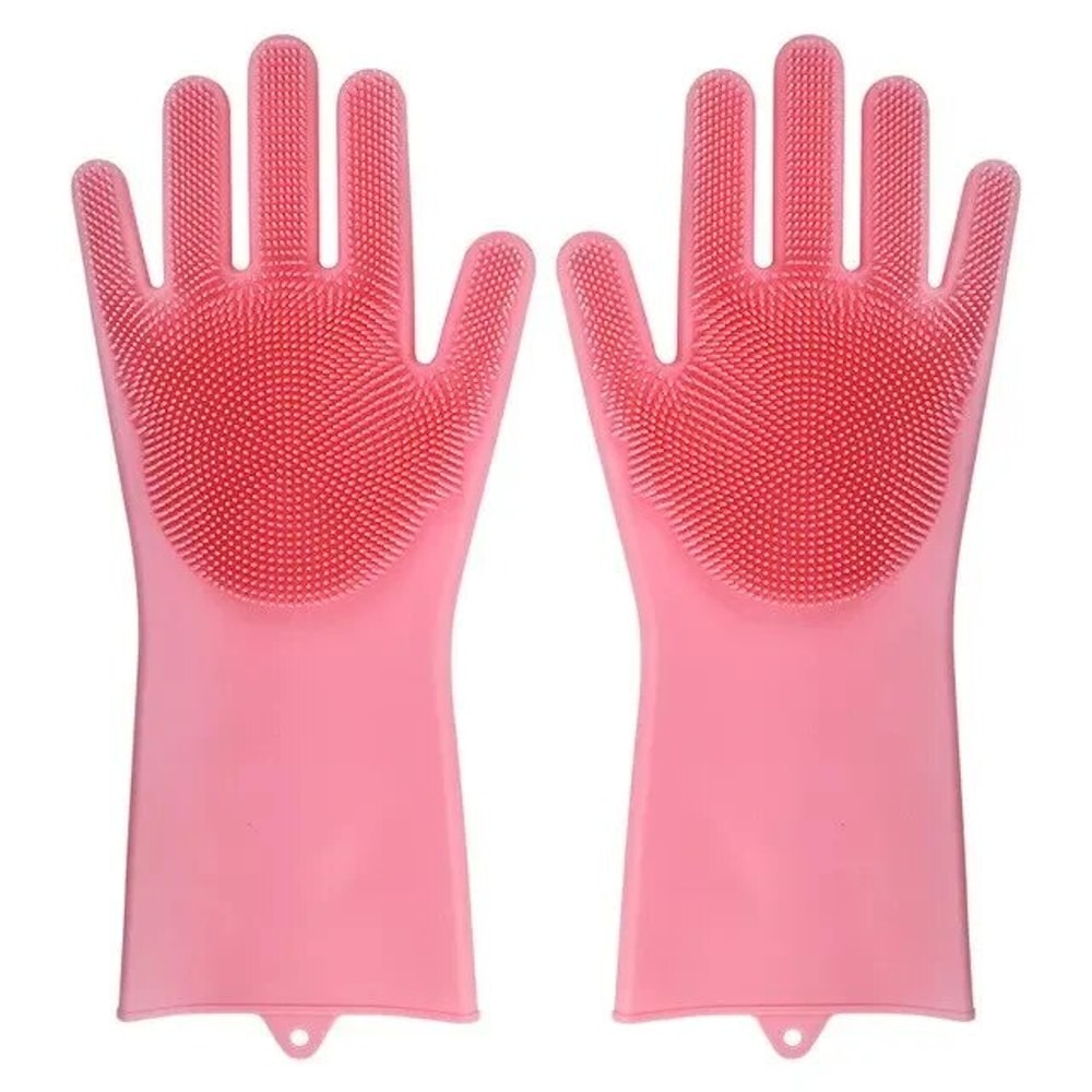 Magic Silicone Dishwashing Gloves FoodGrade Rubber Scrubber For Kitchen Cleaning NonToxic Heat Re 6