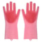Magic Silicone Dishwashing Gloves FoodGrade Rubber Scrubber For Kitchen Cleaning NonToxic Heat Re 6