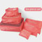 Waterproof Luggage Travel Bags Set Red Organizer For Clothing Shoes Underwear Storage 4