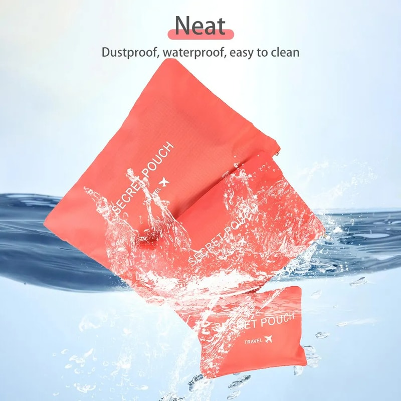 Waterproof Luggage Travel Bags Set Red Organizer For Clothing Shoes Underwear Storage 1