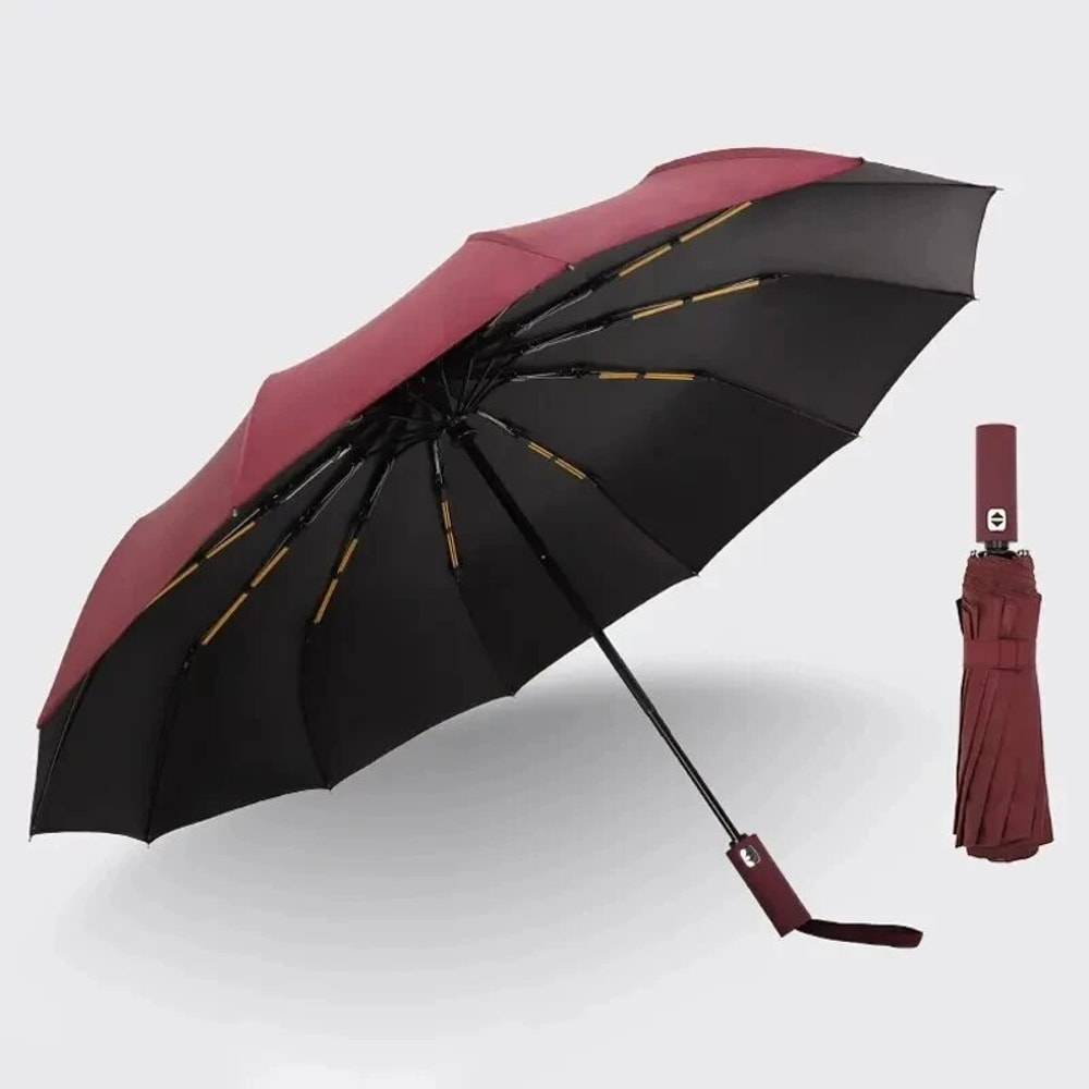 Bone Black Glue Fully Automatic Umbrella Durable UV Resistant Folding Umbrella For Men Women 6